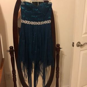 High low emerald green dress